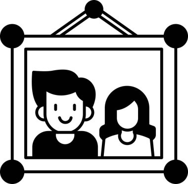 İzole edilmiş arkaplan ile Aile Fotoğraf Çerçeve çizimi