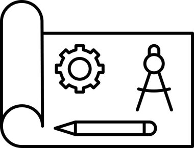 İzole edilmiş arkaplanı olan mühendislik resimlemesi