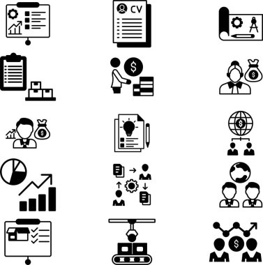 İzole edilmiş arkaplana sahip Şirket Yapısı illüstrasyonu