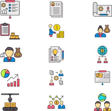 İzole edilmiş arkaplana sahip Şirket Yapısı illüstrasyonu