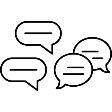 İzole edilmiş arkaplan ile sohbet illüstrasyonu