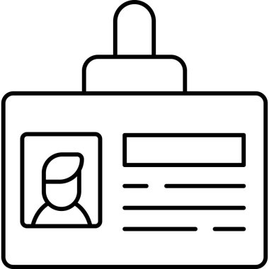 İzole edilmiş arkaplan ile kimlik kartı illüstrasyonu