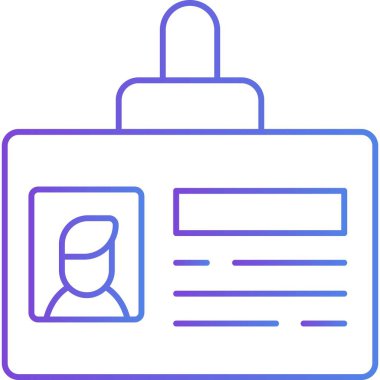 İzole edilmiş arkaplan ile kimlik kartı illüstrasyonu