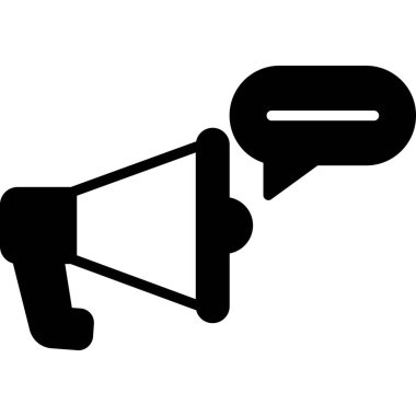 İzole edilmiş arkaplan ile megafon illüstrasyonu