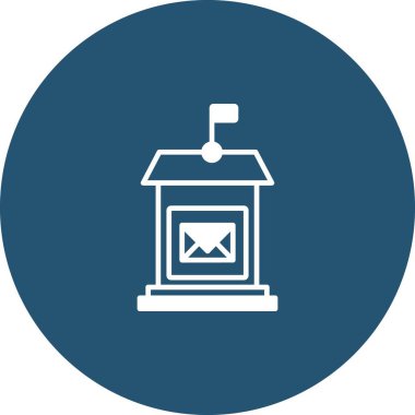  İzole edilmiş arkaplan ile posta kutusu illüstrasyonu