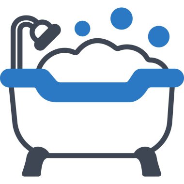 İzole edilmiş arkaplanı olan küvet illüstrasyonu