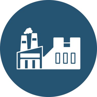 İzole edilmiş arka plana sahip fabrika illüstrasyonu