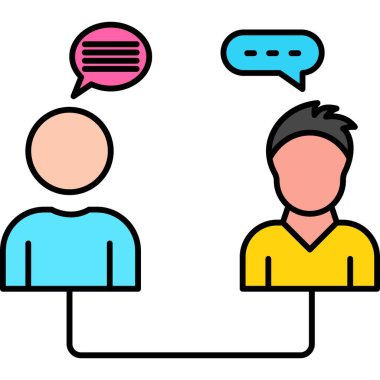 İzole edilmiş arkaplan ile İnsanlarla İletişim illüstrasyonu