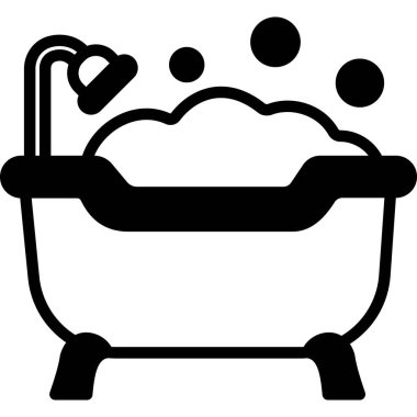 İzole edilmiş arkaplanı olan küvet illüstrasyonu