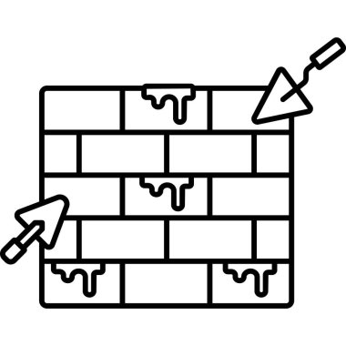 İzole edilmiş arkaplanı olan Brick Wall illüstrasyonu
