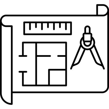  İzole edilmiş arkaplan ile mimari çizimi