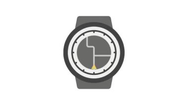 Beyaz arkaplanda düz stil izole edilmiş kol saati simgesi. İzle