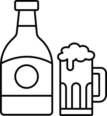 İzole edilmiş arkaplanı olan bira illüstrasyonu