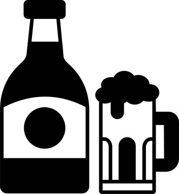 İzole edilmiş arkaplanı olan bira illüstrasyonu