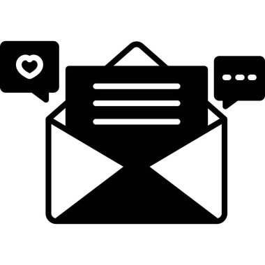 İzole edilmiş arkaplan ile Aşk Mektubu illüstrasyonu