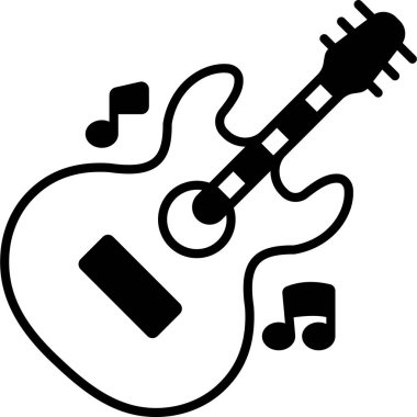 İzole edilmiş arkaplana sahip gitar illüstrasyonu
