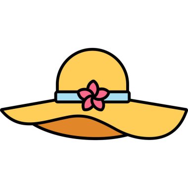 Sahil Şapkası çizimi izole edilmiş arka plan