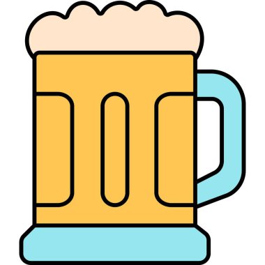 İzole edilmiş arka planı olan bira kupası resimlemesi