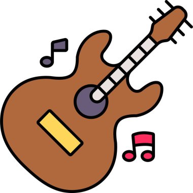 İzole edilmiş arkaplana sahip gitar illüstrasyonu