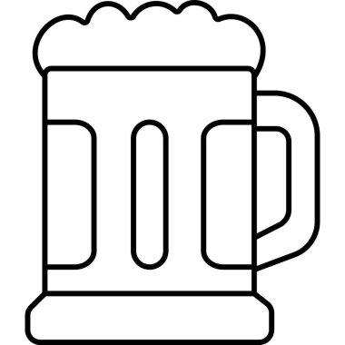 İzole edilmiş arka planı olan bira kupası resimlemesi