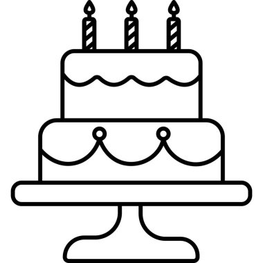 İzole edilmiş arkaplana sahip doğum günü pastası resimlemesi
