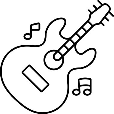 İzole edilmiş arkaplana sahip gitar illüstrasyonu