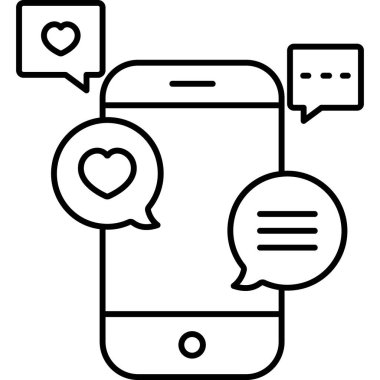 İzole edilmiş arkaplan ile Aşk Mesajı illüstrasyonu