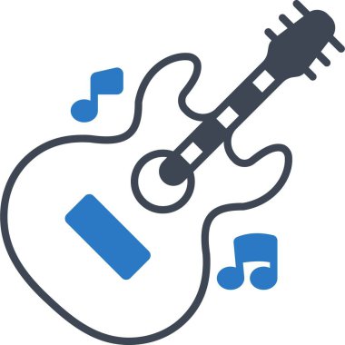 İzole edilmiş arkaplana sahip gitar illüstrasyonu