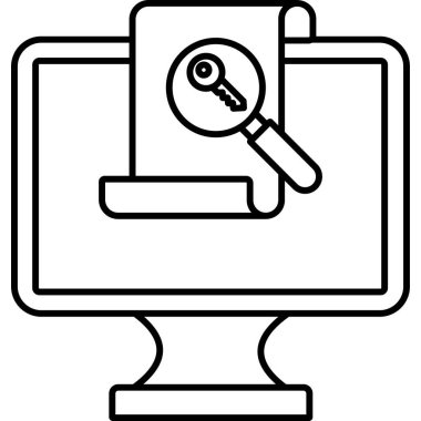 İzole edilmiş arkaplan ile anahtar sözcük Araştırma illüstrasyonu