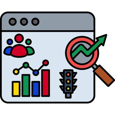 İzole edilmiş arka plana sahip web sitesi trafik illüstrasyonuName