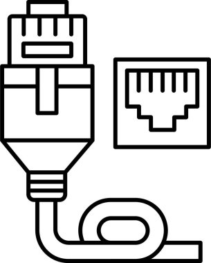 İzole edilmiş arkaplan ile ethernet illüstrasyonu