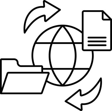 İzole edilmiş arkaplan ile veri aktarımı illüstrasyonu