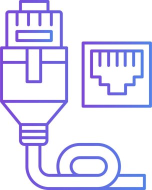  İzole edilmiş arkaplan ile ethernet illüstrasyonu