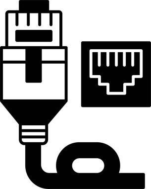 İzole edilmiş arkaplan ile ethernet illüstrasyonu