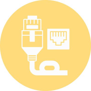 İzole edilmiş arkaplan ile ethernet illüstrasyonu