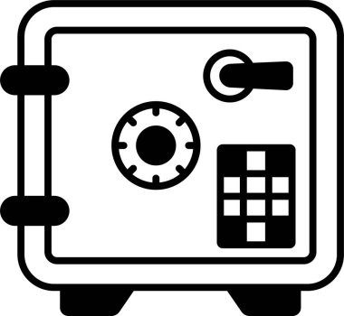 İzole edilmiş arkaplan ile Banka Kasası illüstrasyonu