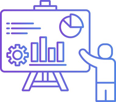 İzole edilmiş arkaplan ile İş Sunumu illüstrasyonu