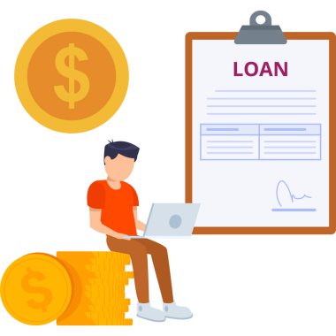 Adam dizüstü bilgisayarı kullanarak kredi başvurusunda bulunuyor