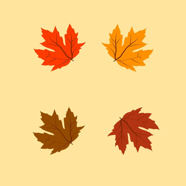 4Leafs Maple Template Copy Space — Stock Vector
