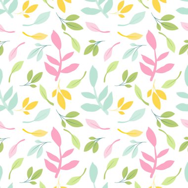 Cute leas seamless pattern on white background.