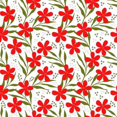 Yeşil arka planda çiçeksiz desen.