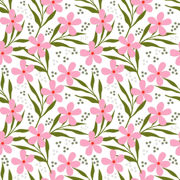 Floral Seamless Pattern Green Background — Stock Vector