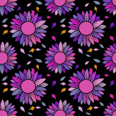 beyaz zemin üzerine çiçek seamless modeli.