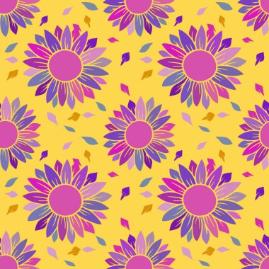 beyaz zemin üzerine çiçek seamless modeli.