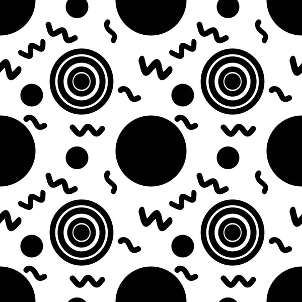 Abstract Black White Circle Seamless Pattern — Stock Vector