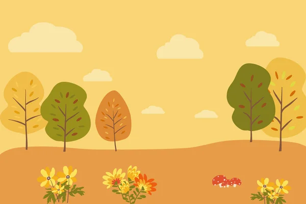 背景温暖的秋树 — 图库矢量图片