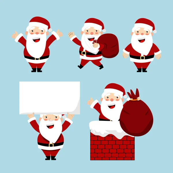 Набір Концепції Санта Клауса Різдвяних Іконок — стоковий вектор