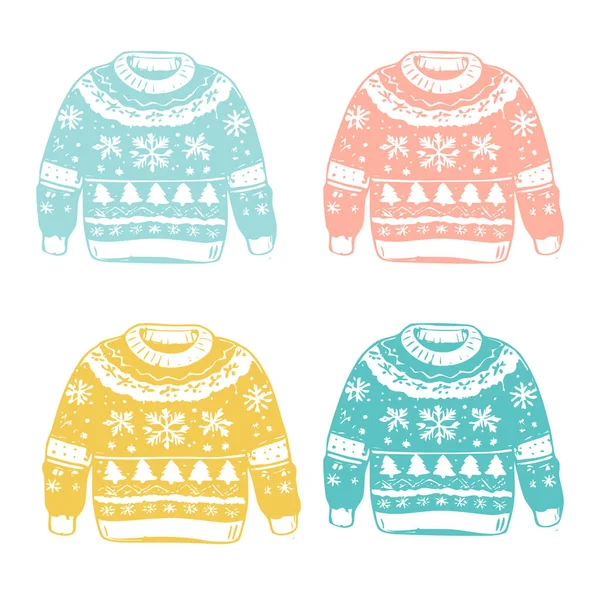 白の4つの色のセーター セット ロイヤリティフリーストックベクター
