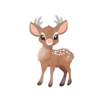 Tatlı geyik eli suluboya çiziyor..