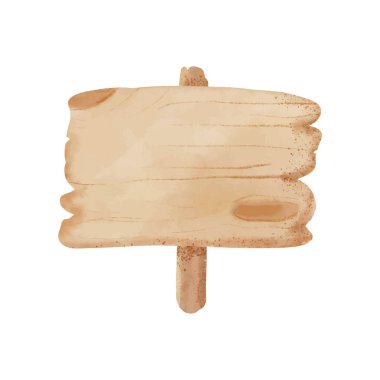 Tahta tabela beyaz arka planda izole edilmiş. Vektör illüstrasyonu.